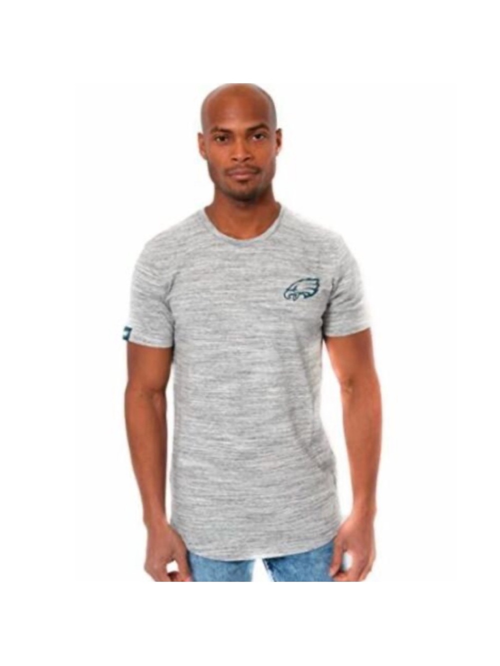 NFL Men's Heather Gray Short Sleeve Tee with Teal Eagles Logo